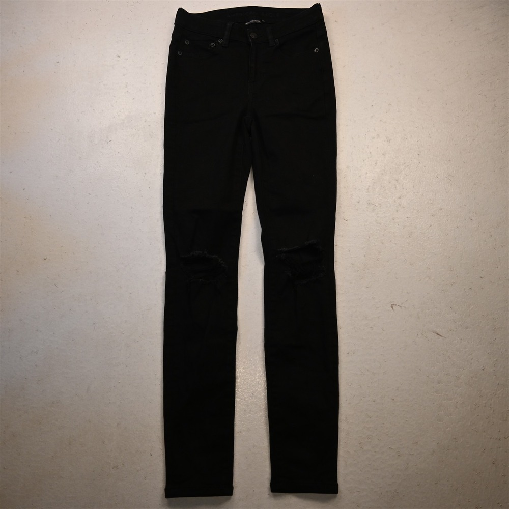American Eagle 4 Hi-Rise Jegging Black Destroyed Stretch Denim Womens Jeans